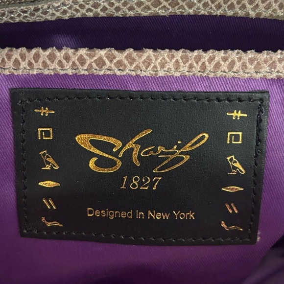 SHARIF NEW YORK TOTE Handbag Purse Leather Rhinestone Owl Design Textured - Picture 10 of 12